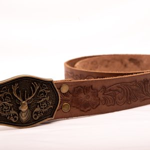 TROT Highland Stag – Embossed Buffalo Leather Belt - Image 5