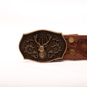 TROT Highland Stag – Embossed Buffalo Leather Belt - Image 3