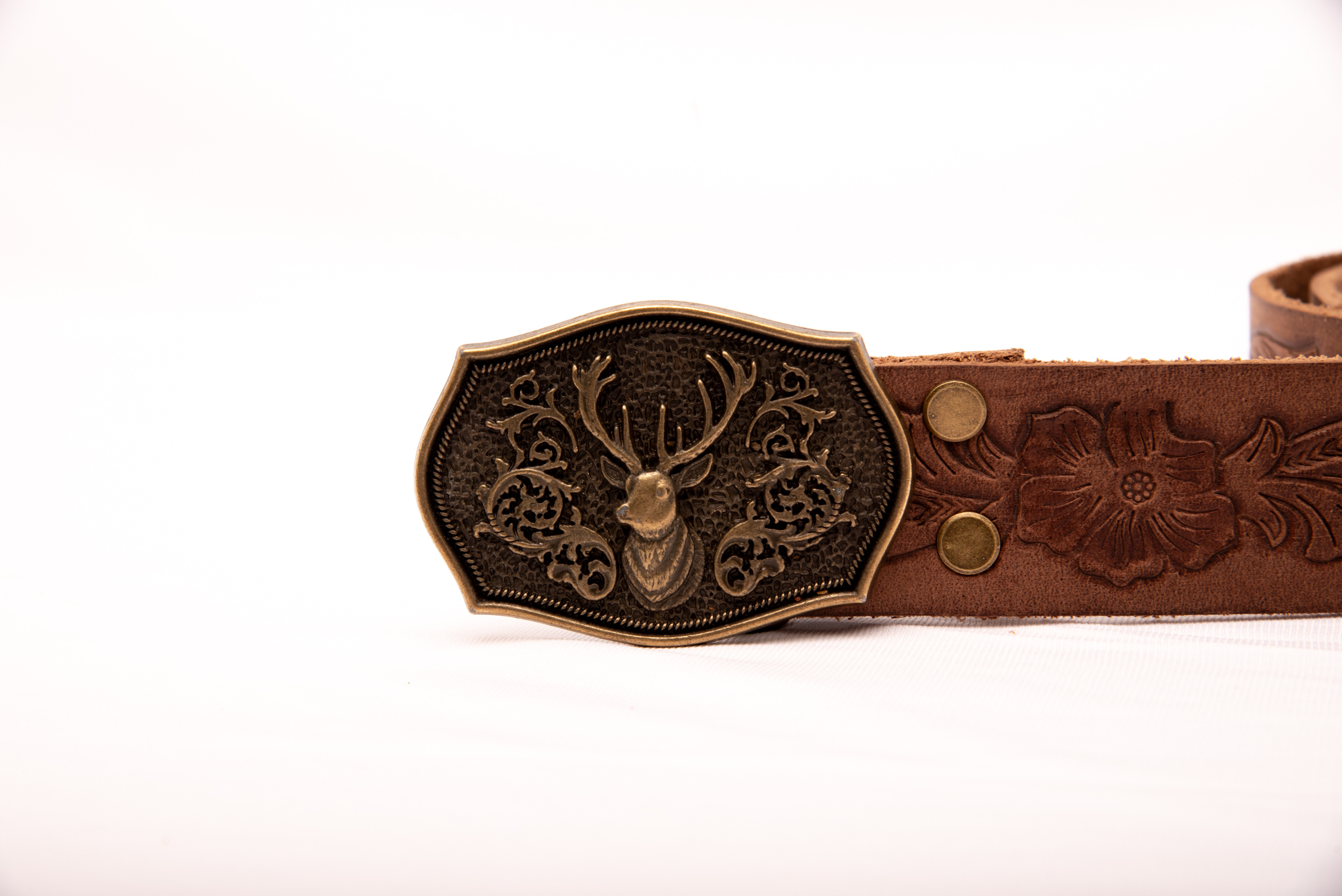 TROT Highland Stag – Embossed Buffalo Leather Belt - Image 3