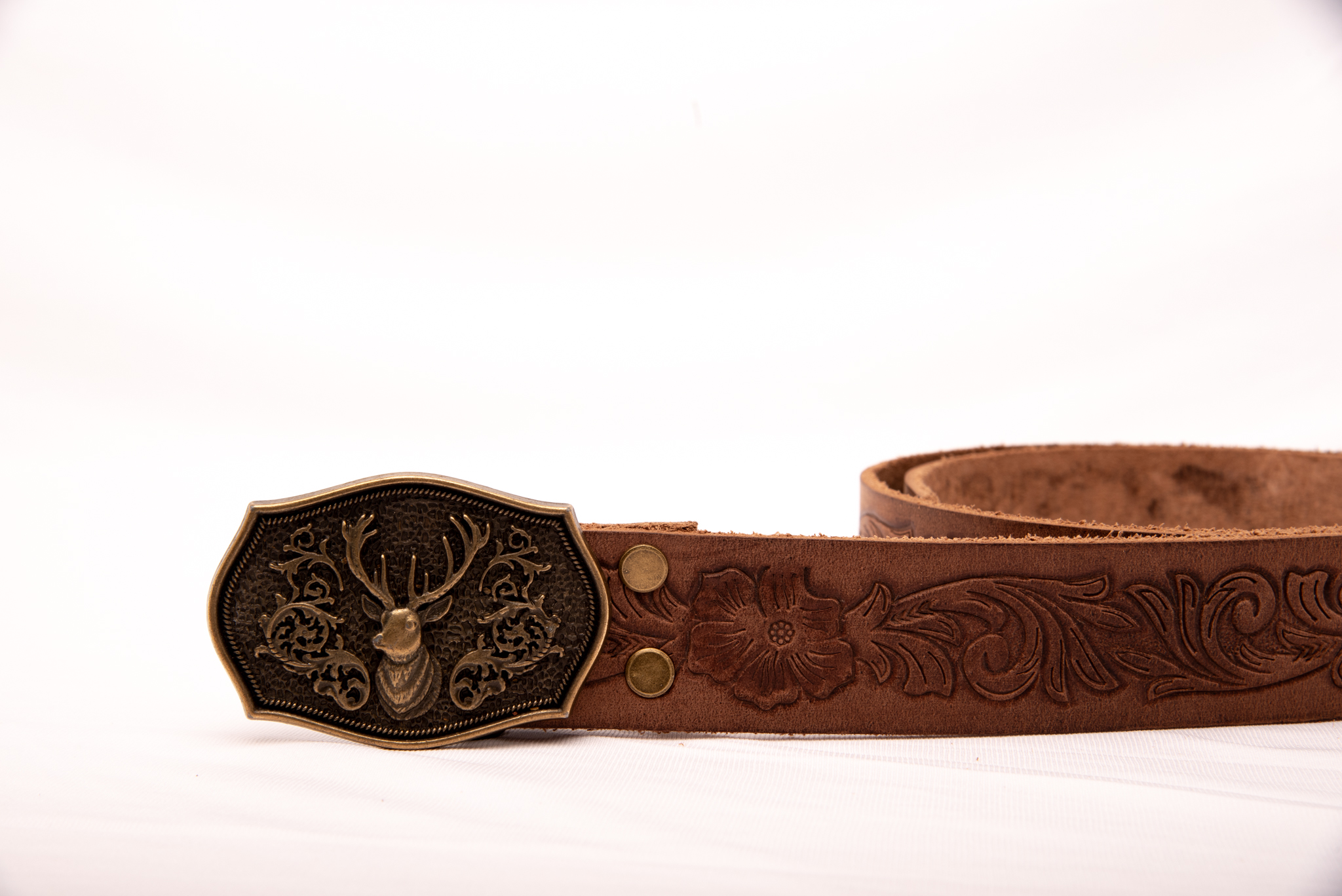 TROT Highland Stag – Embossed Buffalo Leather Belt - Image 2