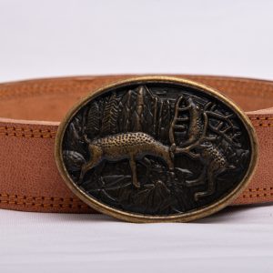 TROT Forest Clash – Goat Leather Belt with Embossed Oval Buckle