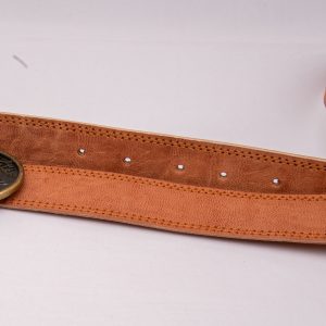 TROT Forest Clash – Goat Leather Belt with Embossed Oval Buckle - Image 3