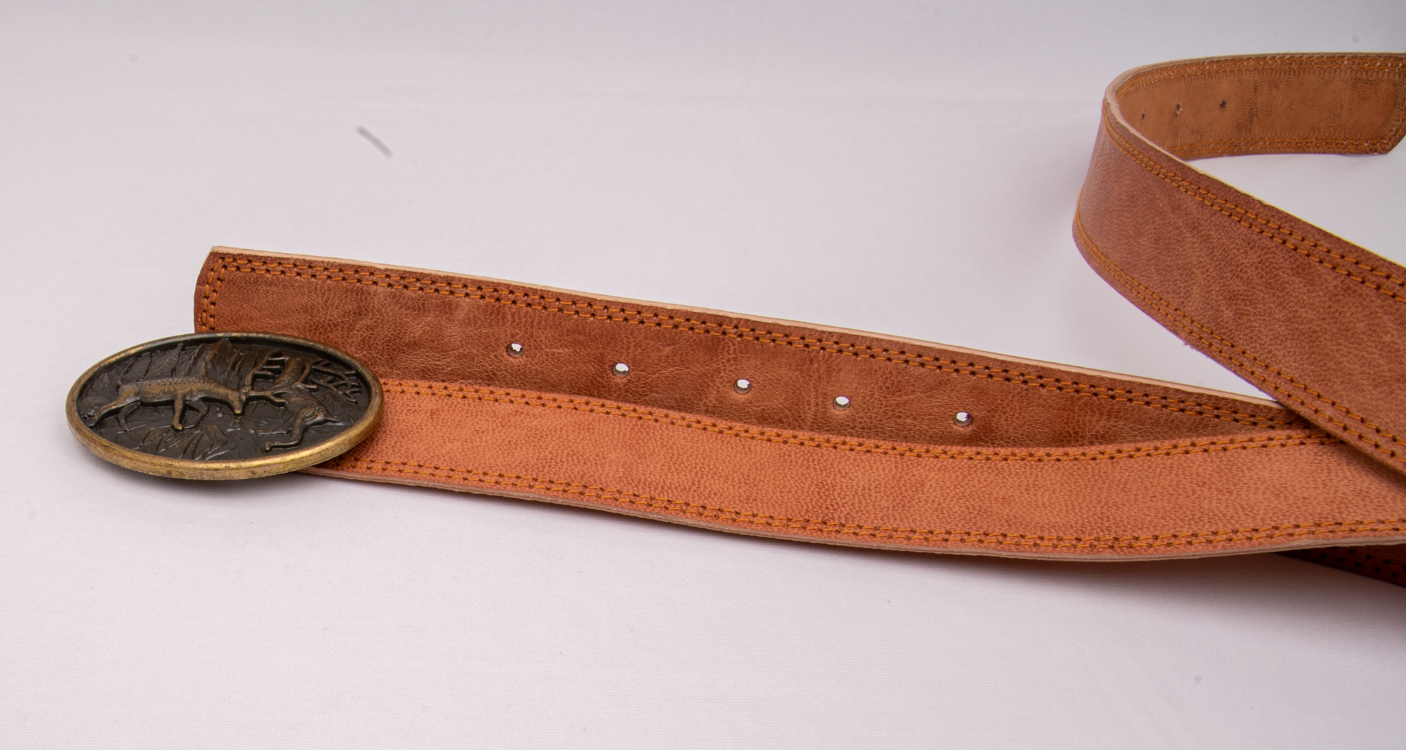 TROT Forest Clash – Goat Leather Belt with Embossed Oval Buckle - Image 3
