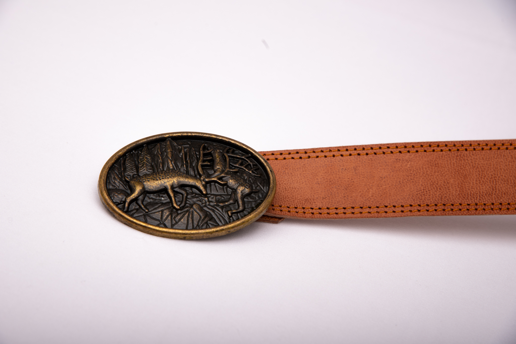 TROT Forest Clash – Goat Leather Belt with Embossed Oval Buckle - Image 5