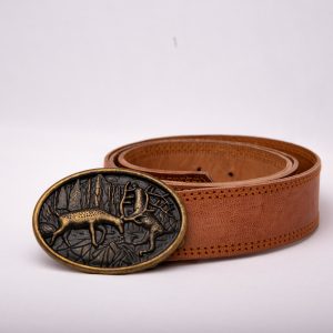 TROT Forest Clash – Goat Leather Belt with Embossed Oval Buckle - Image 6