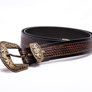 Alternative view of TROT Monarch – Buffalo Leather Western Belt