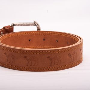 Alternative view of TROT Dune Trail – Camel Embossed Goat Leather Belt