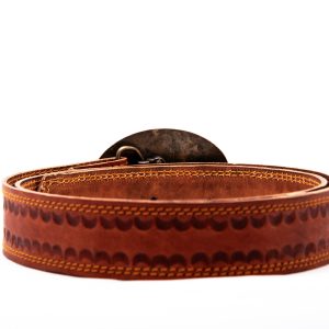 Alternative view of TROT Royal Crest – Embossed Goat Leather Heritage Belt